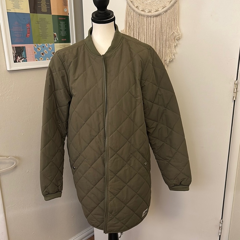 Olive Green Quilted The North Face Jacket